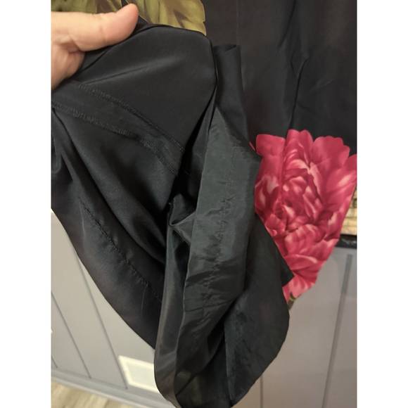 VTG Liz Clairborne Silk Long Sleeve Floral Peony Print Cocktail Party Dress Sz 6 - Picture 8 of 8